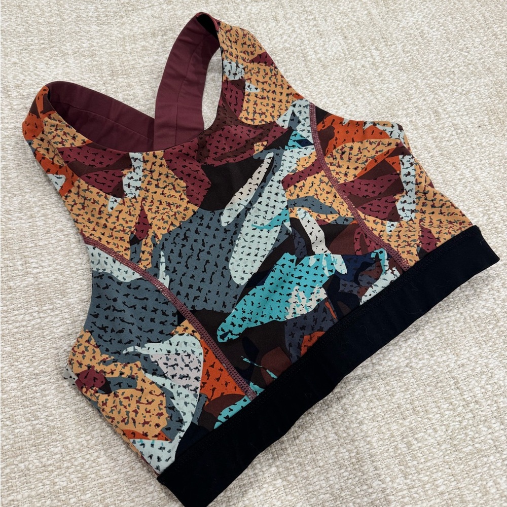 Mono B Multicolor Abstract Sports Bra